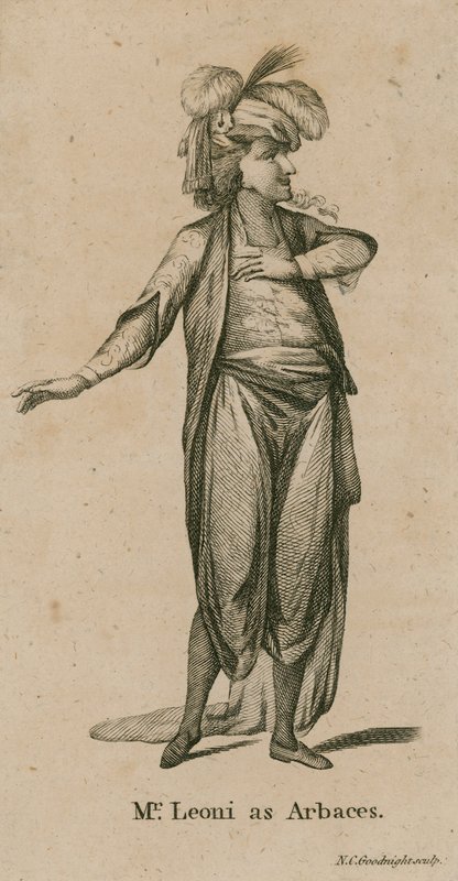 Leoni como Arbaces, ator de English School