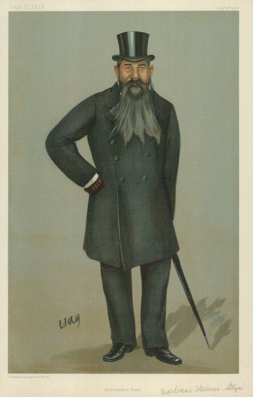 Sr. Martinus Theunis Steyn, Ex-Presidente Steyn, 9 de agosto de 1900, desenho animado da Vanity Fair de English School