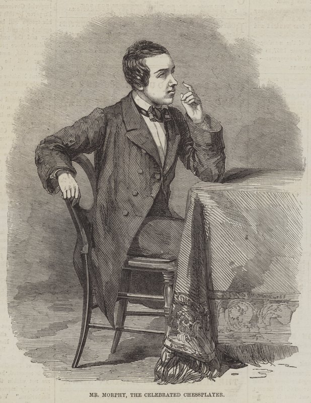 Sr. Morphy, o Jogador de Xadrez Celebrado (gravura) de English School