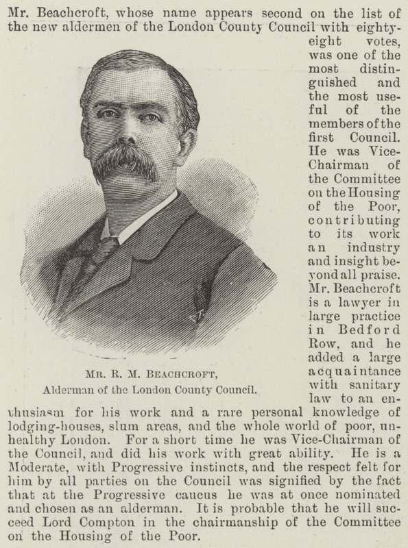 Sr. R M Beachcroft, Vereador da Câmara Municipal de Londres (gravura) de English School