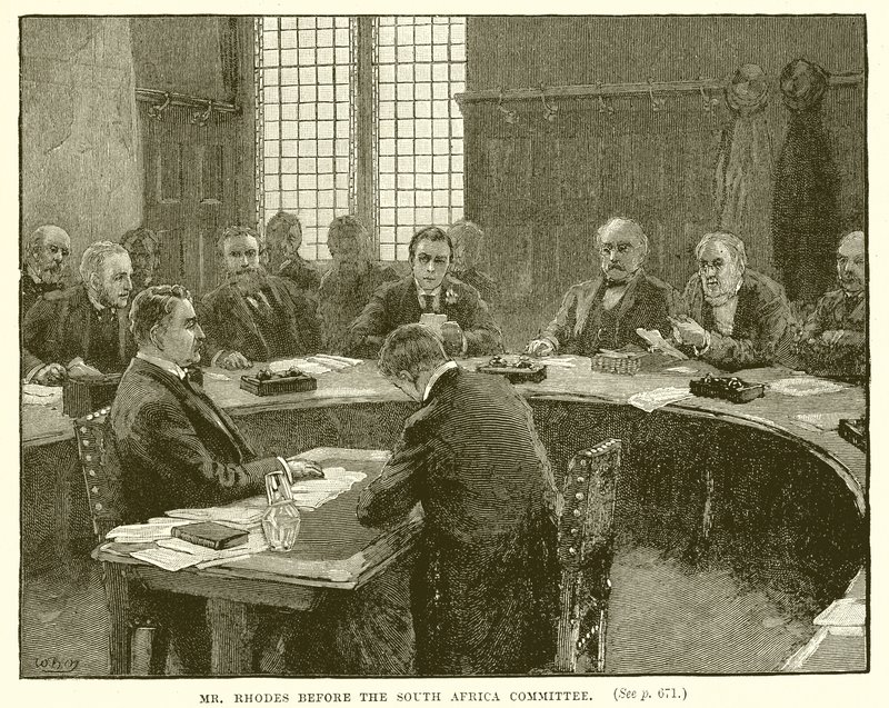 Sr. Rhodes antes do Comitê da África do Sul de English School