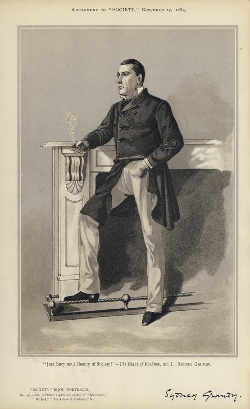 Sr. Sydney Grundy (cor litho) de English School