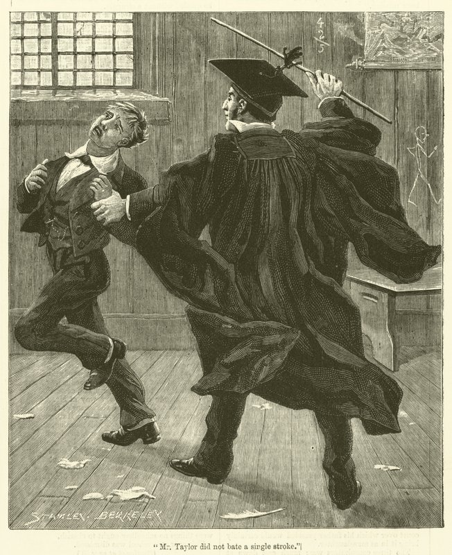 "O Sr. Taylor não bateu uma única vez" (gravura) de English School