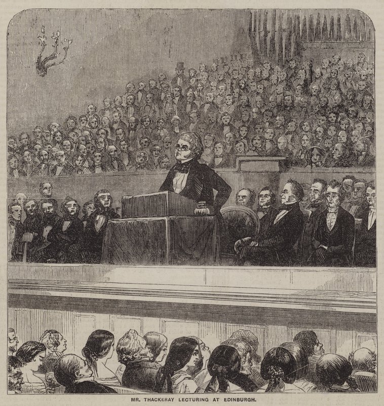 Sr. Thackeray a dar aulas em Edimburgo (gravura) de English School