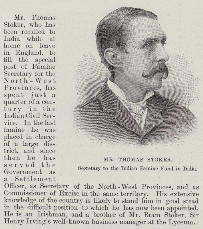 Thomas Stoker, Secretário do Fundo Indiano da Fome na Índia de English School