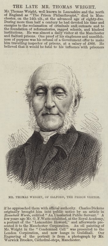 Sr. Thomas Wright, de Salford, o Visitante da Prisão (gravura) de English School