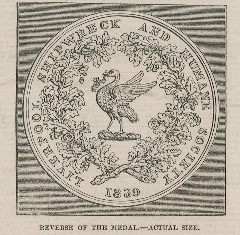 Projeto de Wyons para a Medalha de Naufrágio do Liverpool e Humane Societys de English School