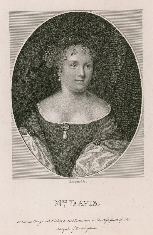 Sra. Davis, de uma foto original em miniatura na posse do Marquês de Buckingham de English School
