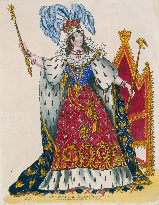 Sra. Faucit como a imperatriz Elizabeth de English School