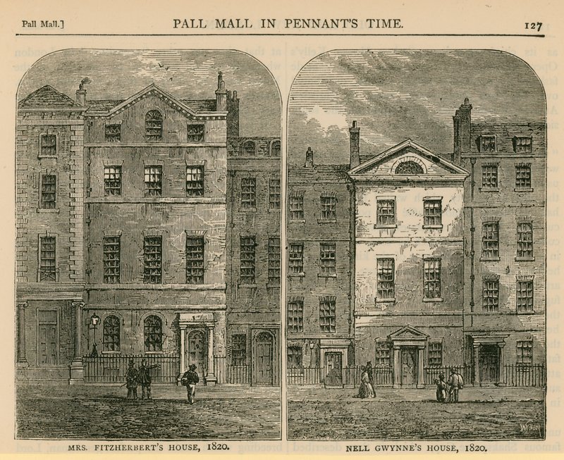 Casa da Sra. Fitzherberts e Casa de Nell Gwynnes, 1820 de English School