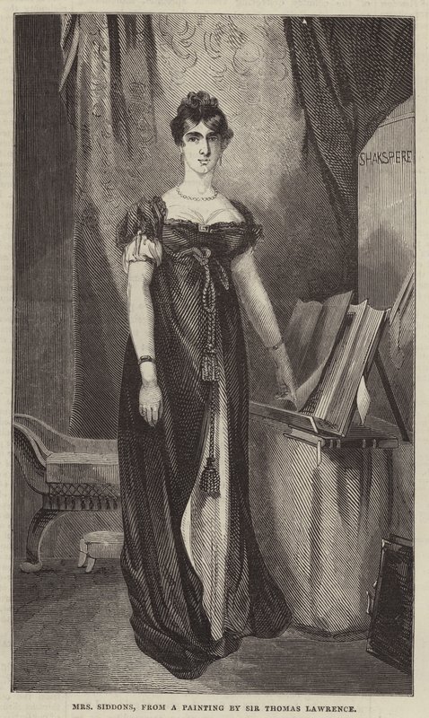 Sra. Siddons, de uma Pintura de Sir Thomas Lawrence (gravura) de English School