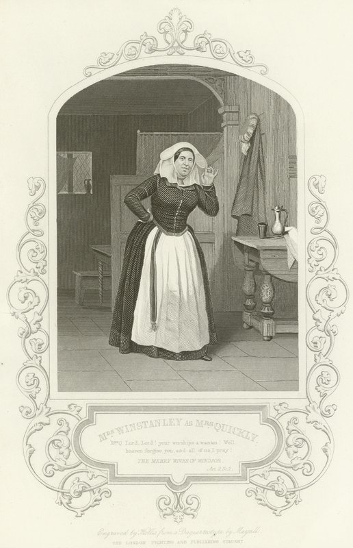 Sra. Winstanley como a Sra. Rapidamente, As Alegres Esposas de Windsor, Ato II, cena ii de English School