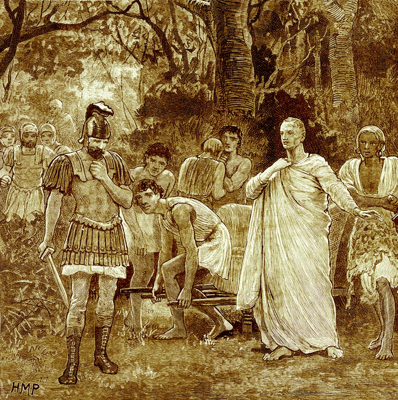 Assassinato de Cícero, ilustração da História Universal Ilustrada de Cassells por Edward Ollier, publicada em 1890 (imagem digitalmente aprimorada) de English School