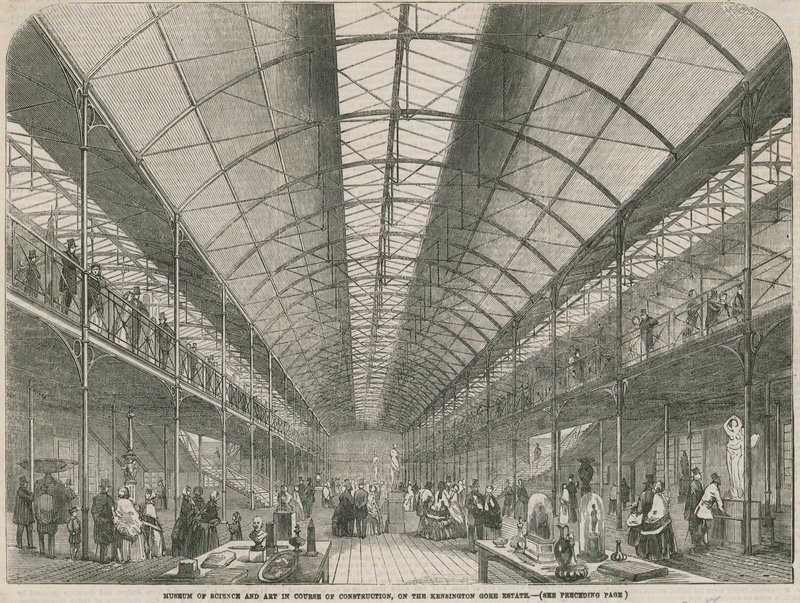 Museu de Ciência e Arte no curso de construção, na propriedade de Kensington Gore de English School