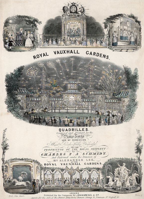 Partitura de Royal Vauxhall Gardens Quadrilles de Charles FA Schmidt de English School