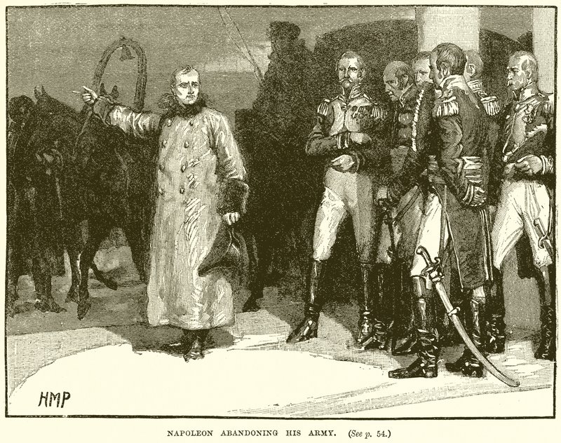 Napoleão abandonando seu exército de English School