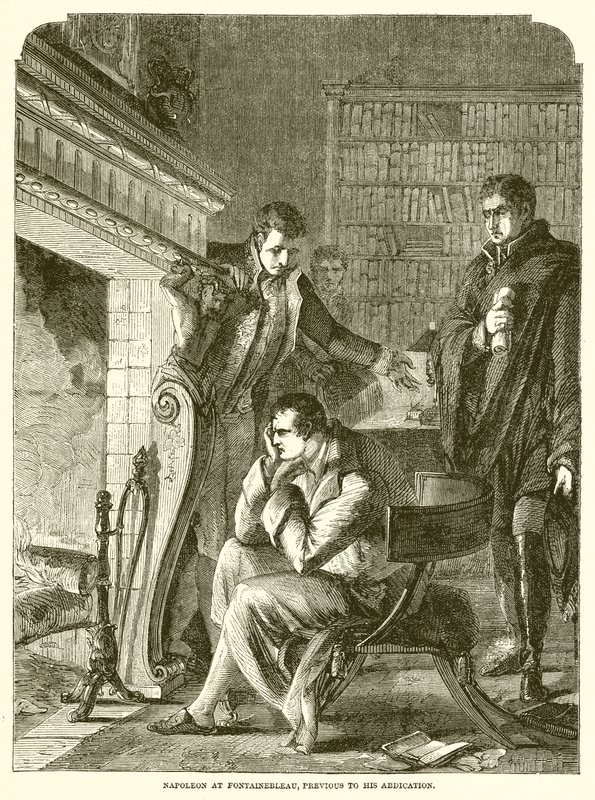 Napoleão em Fontainebleau, anterior à sua abdicação de English School