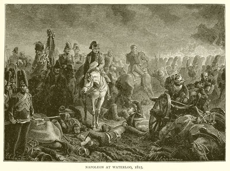 Napoleão em Waterloo, 1815 de English School