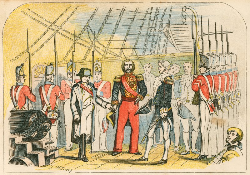 Napoleão se rendendo ao inglês de English School