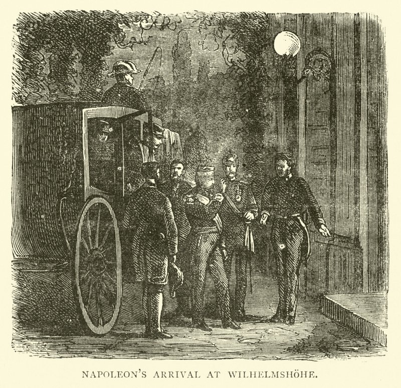 Chegada de Napoleão a Wilhelmshohe, setembro de 1870 de English School