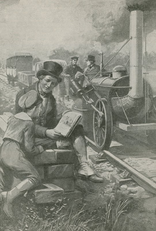 Nasmyth esboça o motor Stephensons de English School