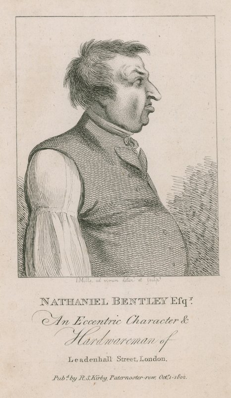 Nathaniel Bentley Esq, um personagem excêntrico e hardwareman da Leadenhall Street, Londres de English School