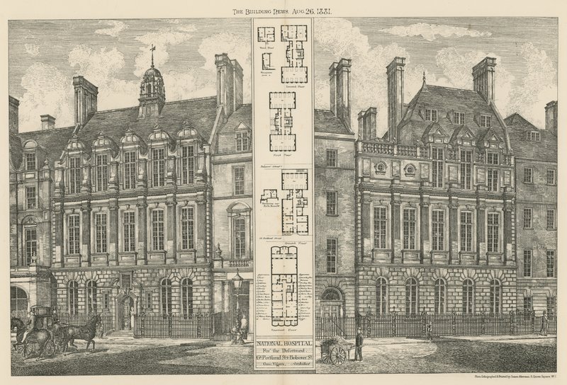 Hospital Nacional da Deformada, Grande Portland Street e Bolsover Street de English School