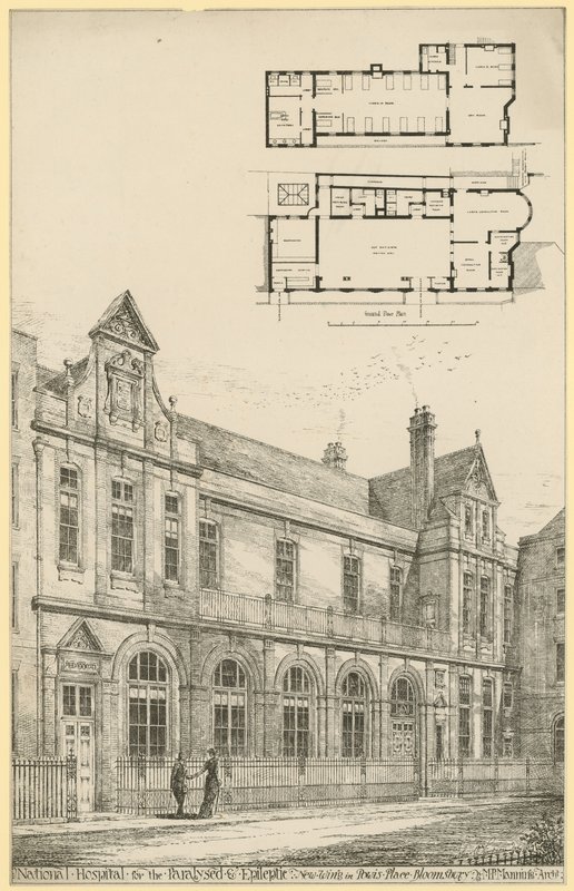 Hospital Nacional para o Paralisado e Epiléptico: nova ala em Powis Place, Bloomsbury de English School