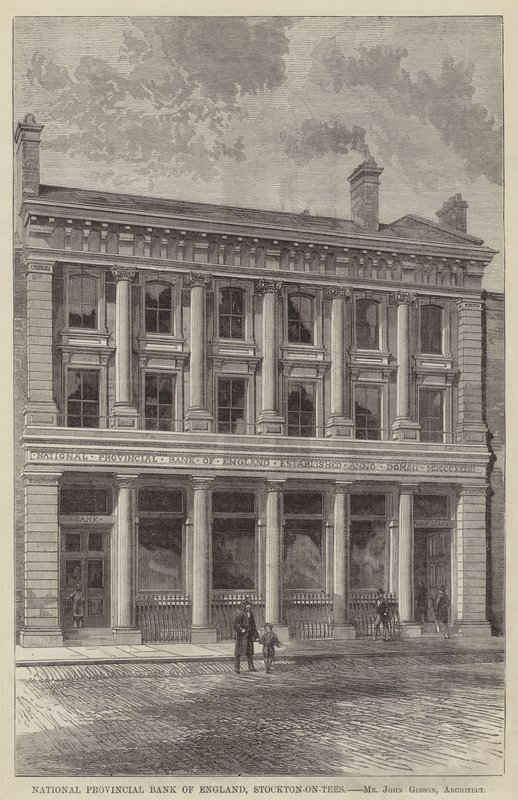National Provincial Bank of England, Stockton-on-Tees (gravura) de English School