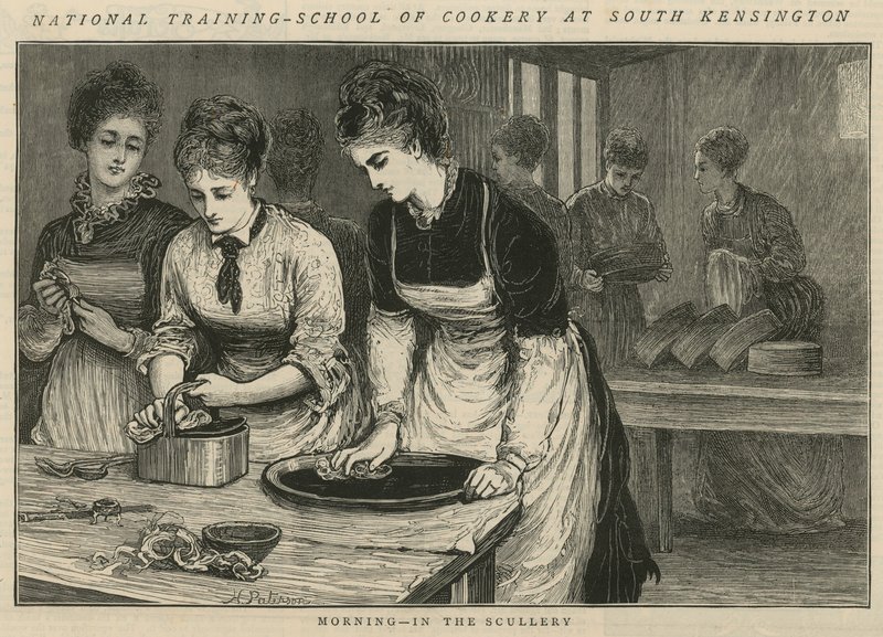 Escola Nacional de Treinamento de Culinária em South Kensington: Manhã na copa de English School