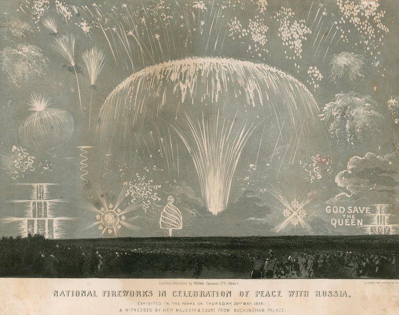 Fogos de artifício nacionais em comemoração da paz com a Rússia, 29 de maio de 1856 de English School