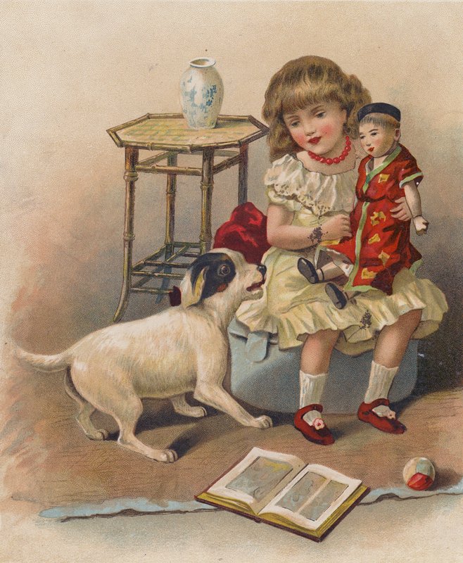Cãozinho maroto (cromolito) de English School