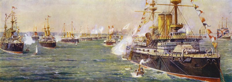 Revisão naval em Spithead para o Jubileu de Diamante da Rainha Vitória de English School