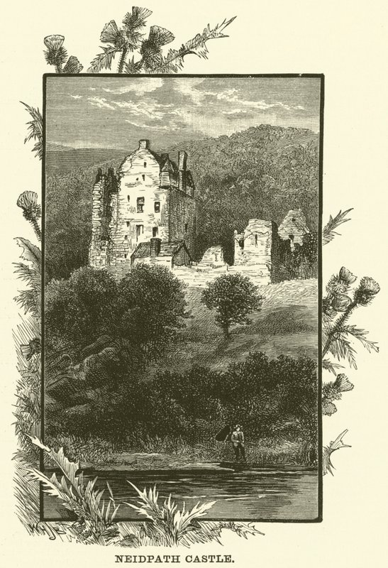 Castelo de Neidpath (gravura) de English School