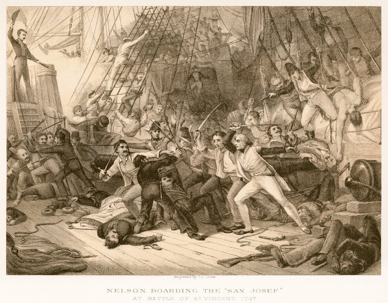 Nelson embarcando no San Josef de English School