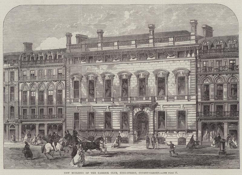 Novo edifício do Clube Garrick, King-Street, Covent-Garden (gravura) de English School