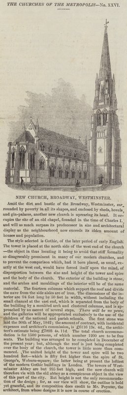 Nova Igreja, Broadway, Westminster (gravura) de English School