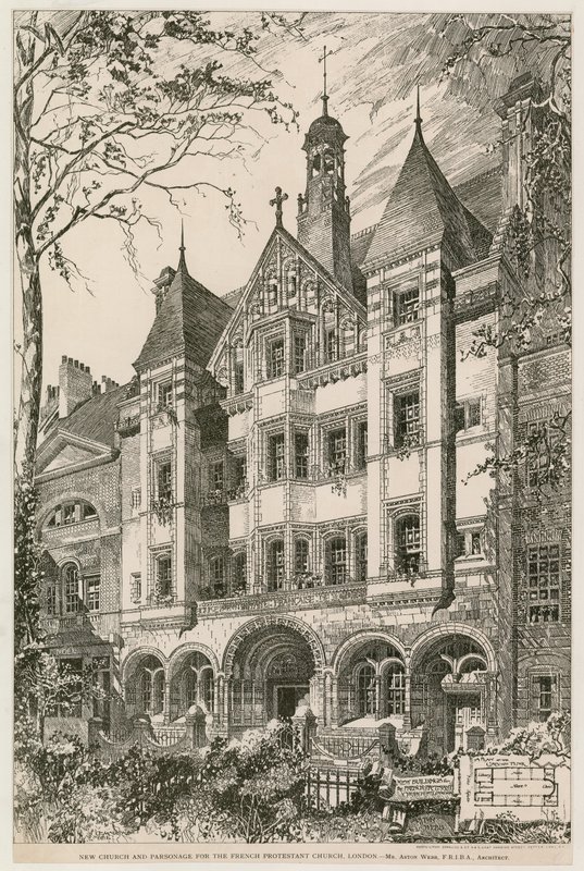 Nova Igreja e Casa Paroquial para a Igreja Protestante Francesa, Londres de English School