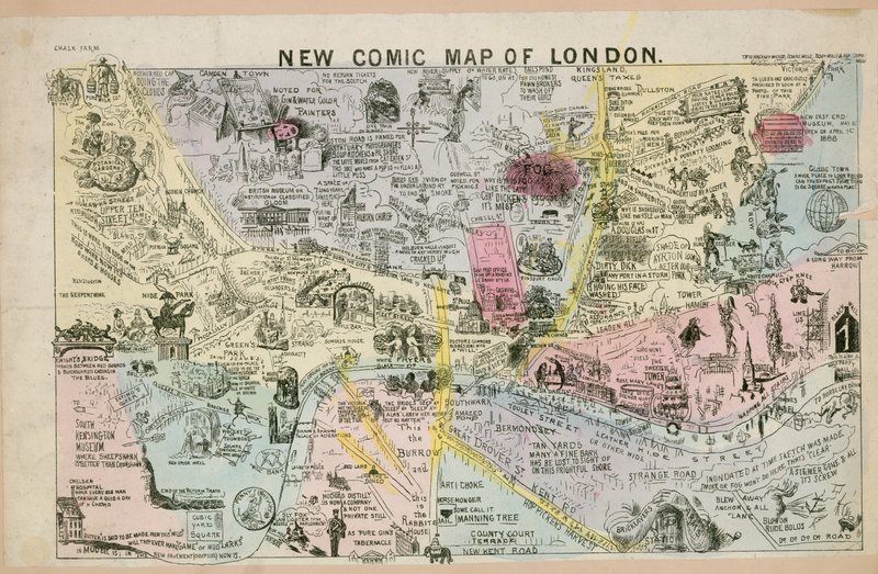 Novo mapa em quadrinhos de Londres de English School