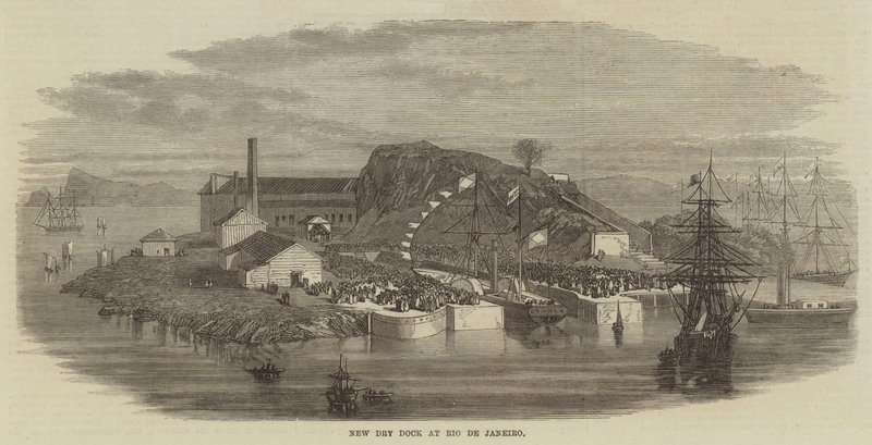 Nova doca seca no Rio de Janeiro (gravura) de English School