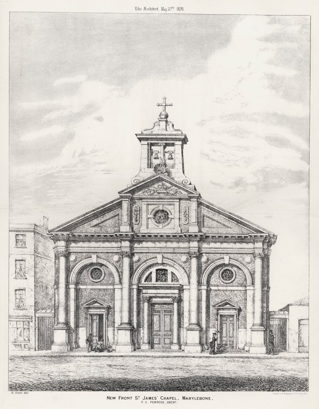 Nova Frente, Capela de São Tiago, Marylebone (gravura) de English School