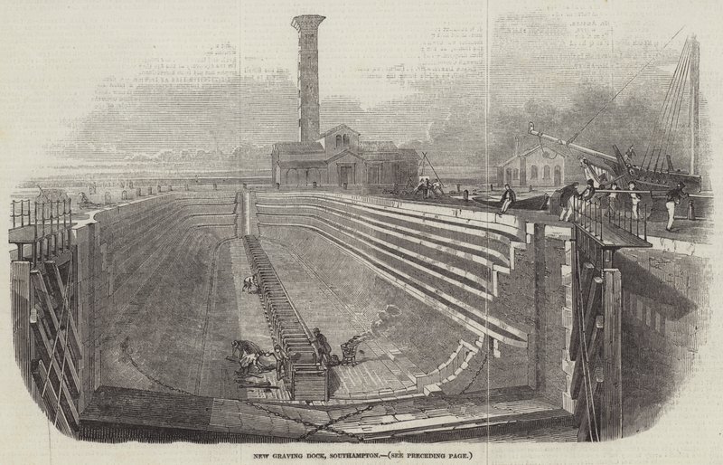 Nova doca de gravura, Southampton (gravura) de English School