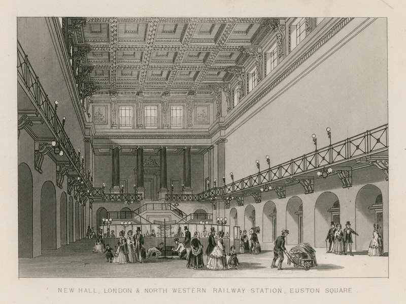 New Hall, Londres e North Western Railway Station, Euston Square, Londres de English School