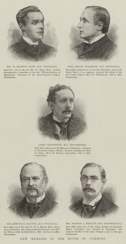 Novos membros da Câmara dos Comuns (gravura) de English School