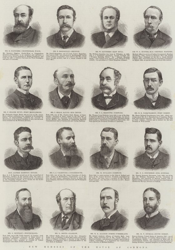 Novos membros da Câmara dos Comuns (gravura) de English School