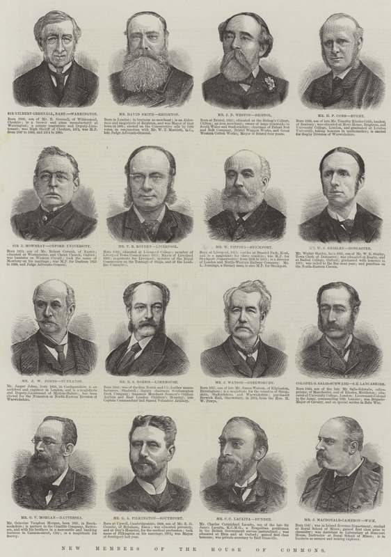 Novos membros da Câmara dos Comuns (gravura) de English School