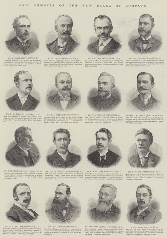 Novos membros da Nova Câmara dos Comuns (gravura) de English School
