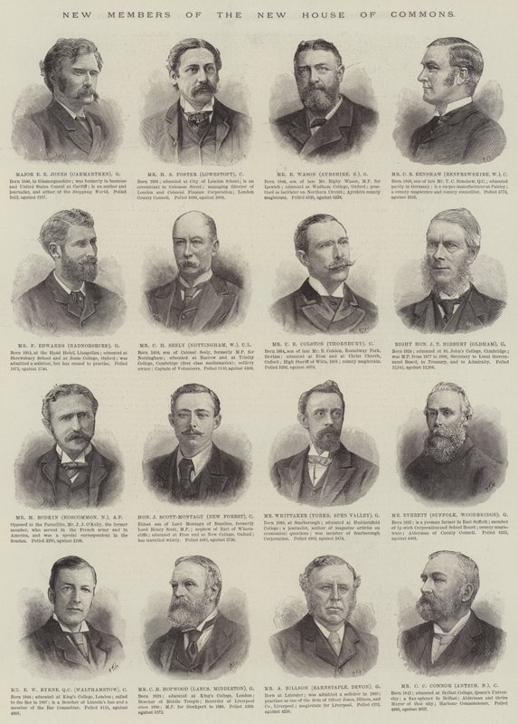 Novos membros da Nova Câmara dos Comuns (gravura) de English School