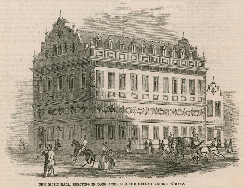 New Music Hall, erigindo em Long Acre, para as Escolas de Canto Hullah de English School