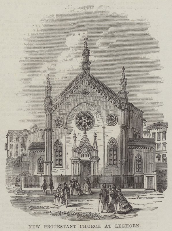 Nova Igreja Protestante em Leghorn (gravura) de English School